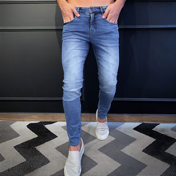 Calça Jeans Super Skinny Lavagem Azul