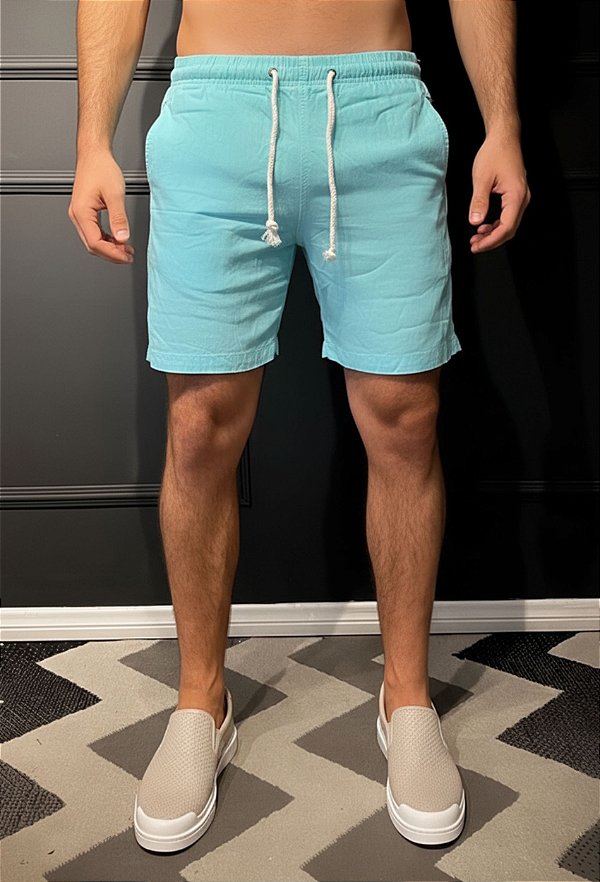 Short Linho Azul Piscina Vidic