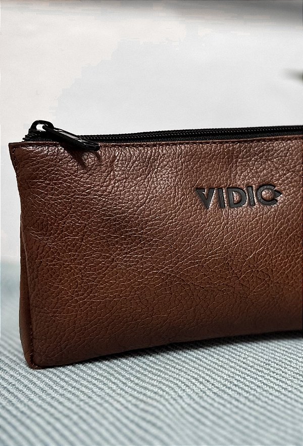 Necessaire Couro Vidic Conhaque