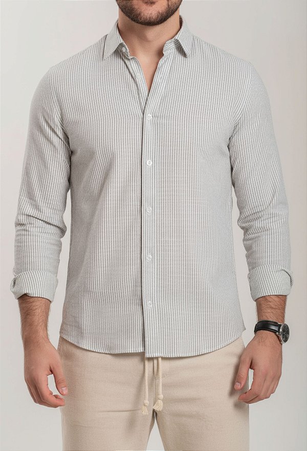Camisa Listras Verde Vidic ML