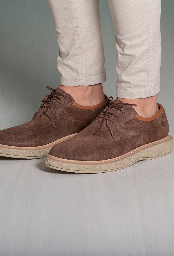 Sapato Derby Camurça Dublin Marrom
