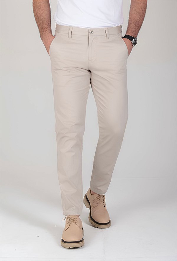 Calça Alfaiataria Slim Vidic Areia