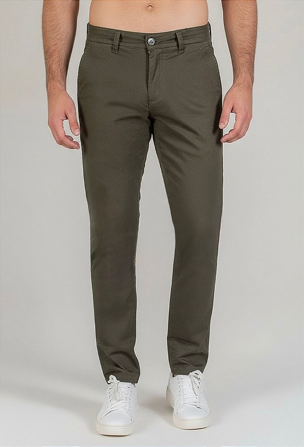 Calça Alfaiataria Slim Vidic Verde Militar