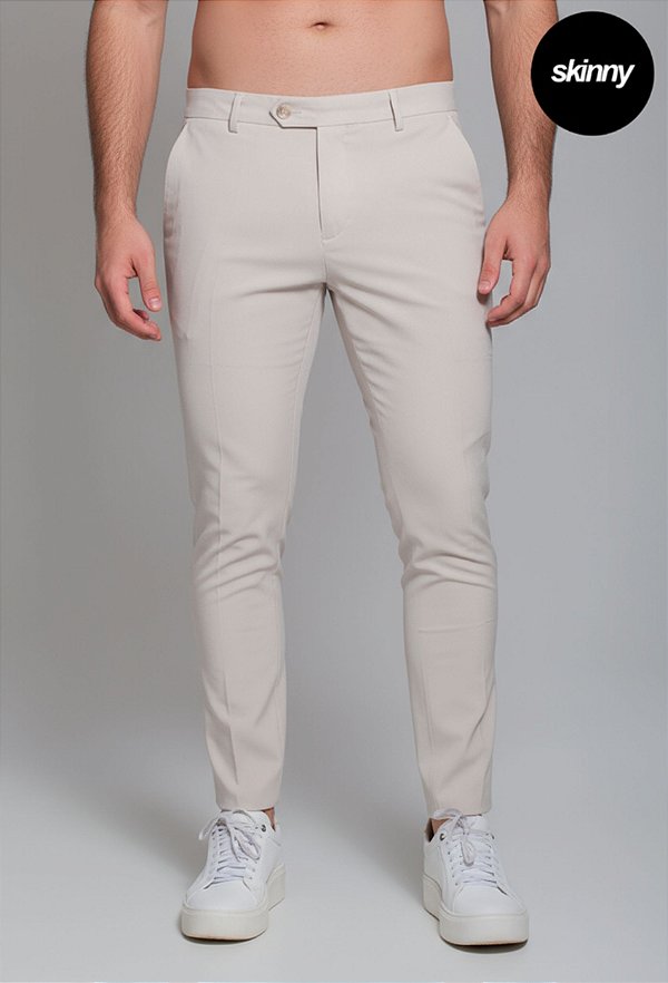 Calça Alfaiataria com Ajuste Areia Vidic Skinny