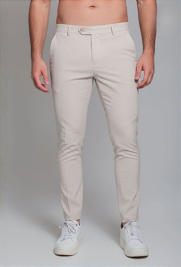 Calça Alfaiataria com Ajuste Areia Vidic Skinny