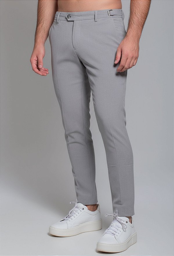 Calça Alfaiataria com Ajuste Cinza Vidic Skinny
