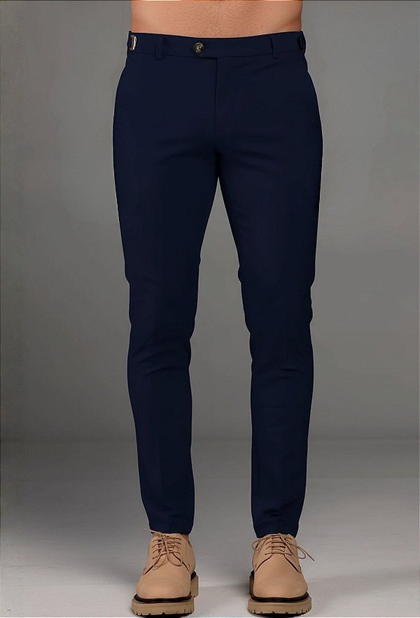 Calça Alfaiataria com Ajuste Marinho Vidic Skinny