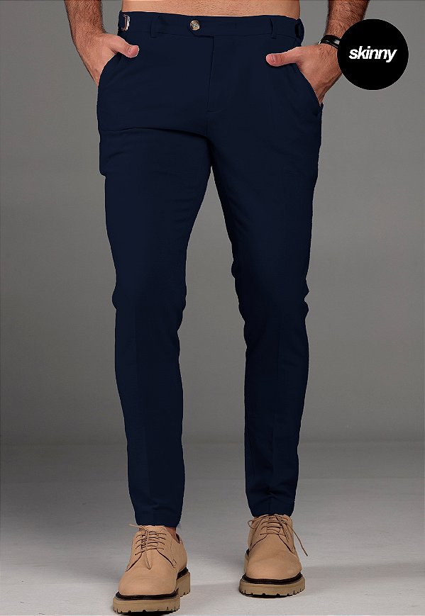 Calça Alfaiataria com Ajuste Marinho Vidic Skinny