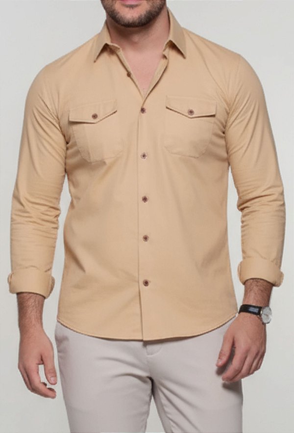 Camisa de Sarja Bege Vidic