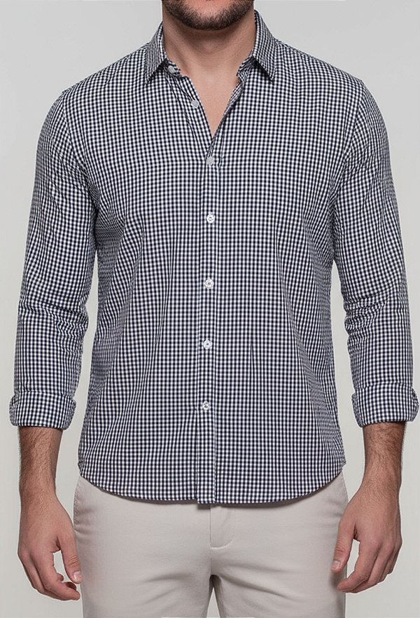 Camisa Mini Xadrez Preto Vidic