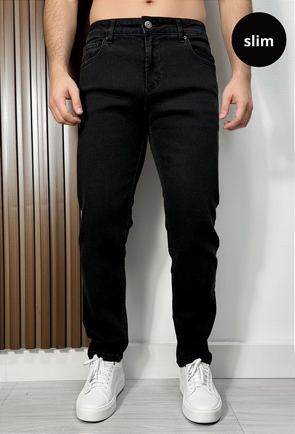Calça Jeans Slim Black