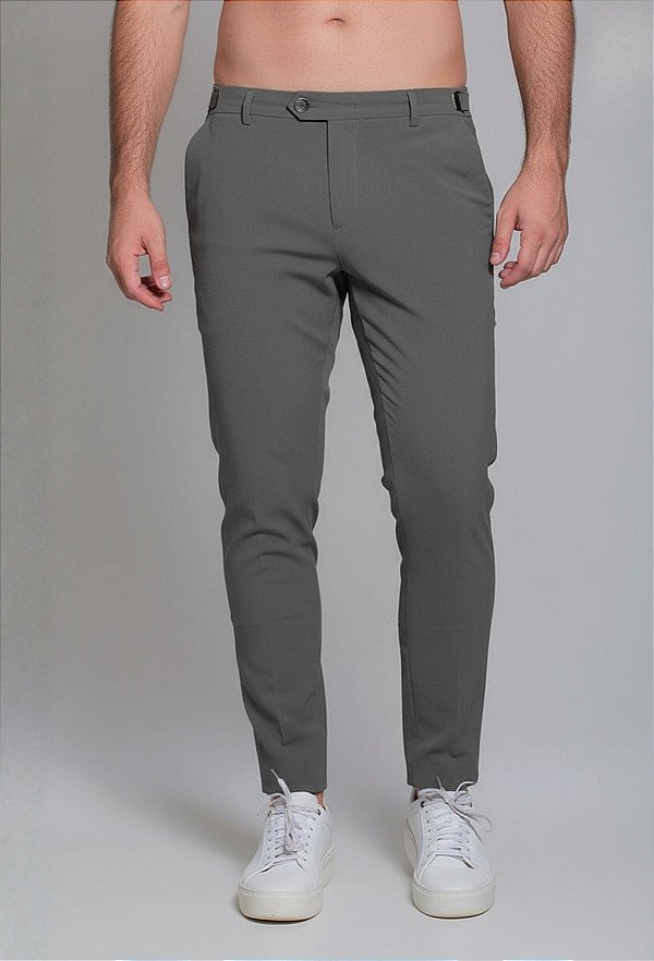 Calça Alfaiataria com Ajuste Chumbo Vidic Skinny