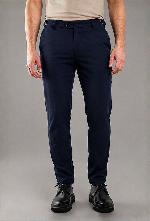 Calça Alfaiataria com Ajuste Marinho Vidic Slim