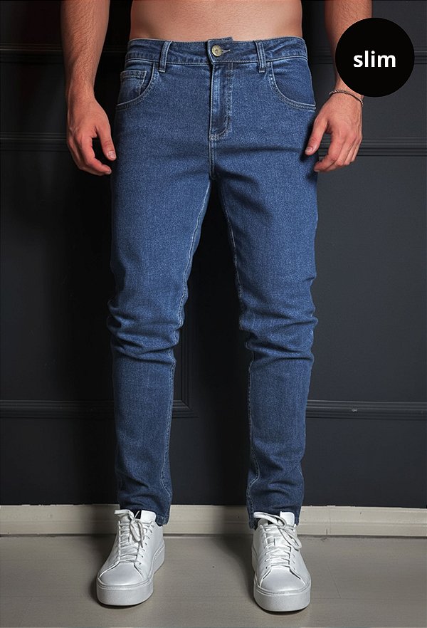 Calça Jeans Slim Vidic Azul Indigo