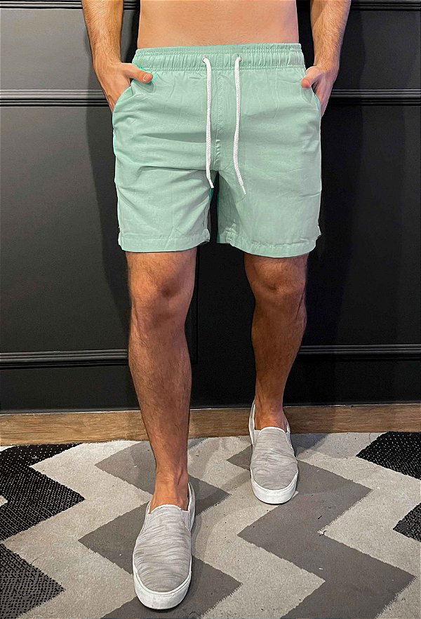Short Linho Verde Claro Vidic