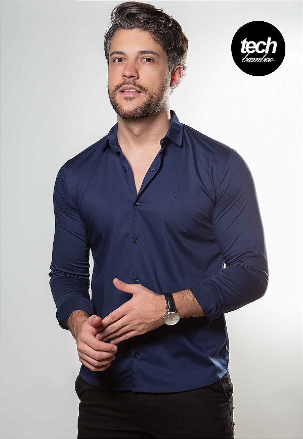 Camisa Tech Bamboo Marinho Vidic