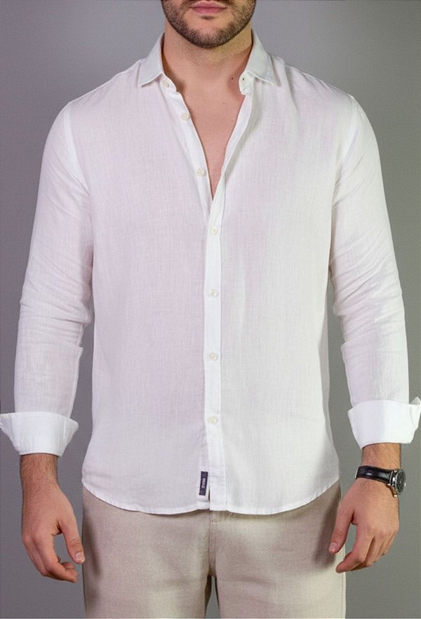 Camisa Puro Linho Branca Vidic