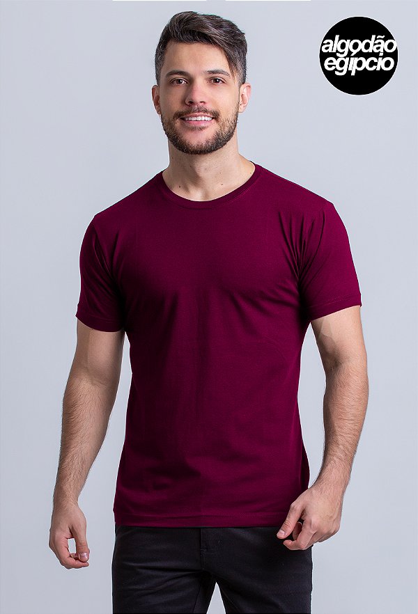 Camiseta Algodão Egípcio Vidic Gola Redonda Bordô