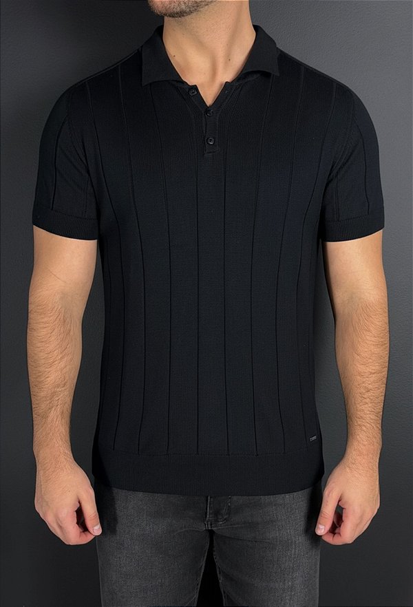 Polo Tricot Marselha Preto Vidic