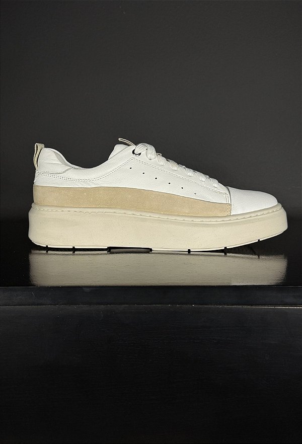 Tênis Sneaker Vidic Piero Branco Areia