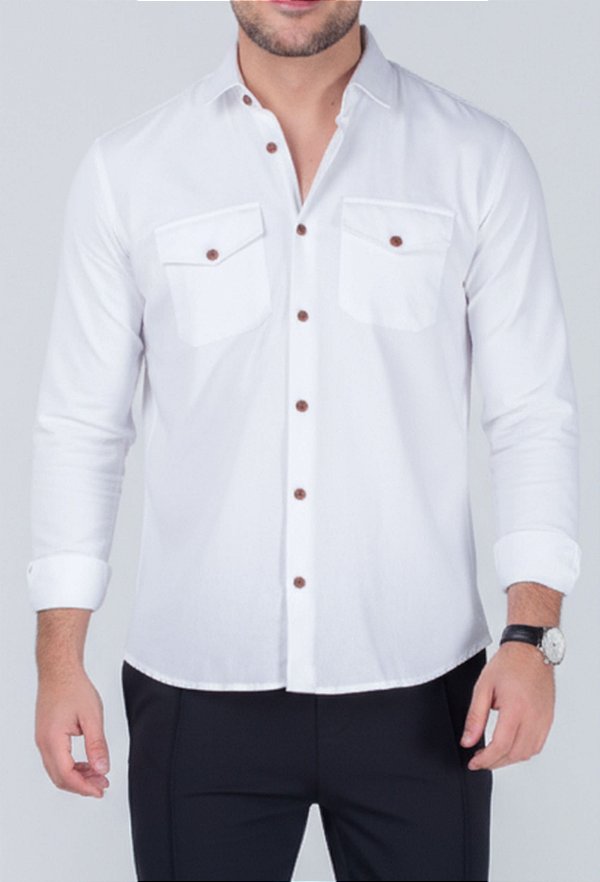 Camisa de Sarja Branca Vidic