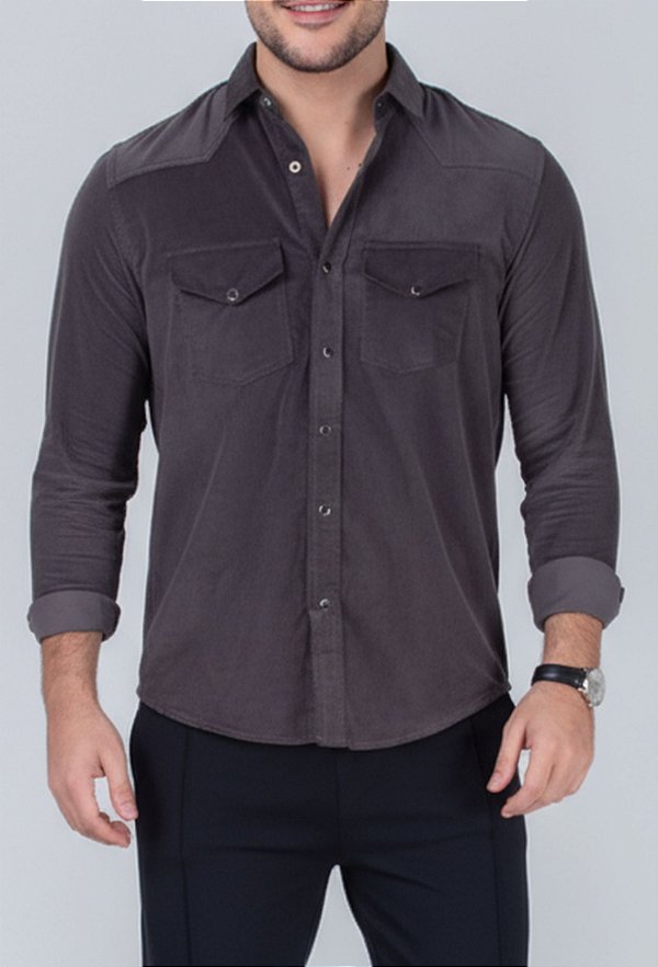 Camisa Cotelê Grafite Vidic