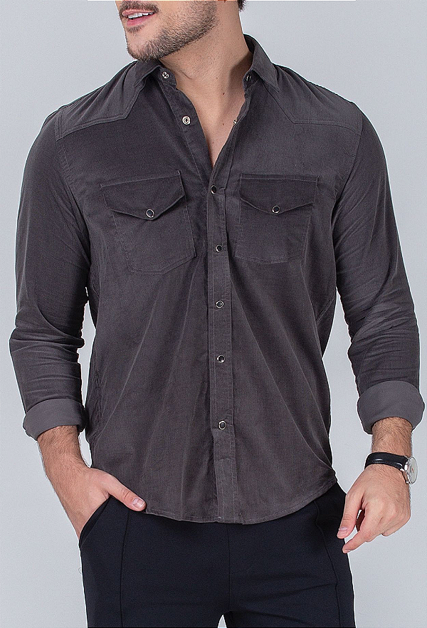 Camisa Cotelê Grafite Vidic