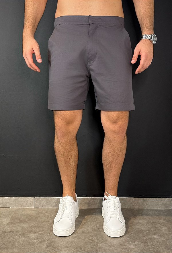 Bermuda Sarja Premium Vidic Chumbo