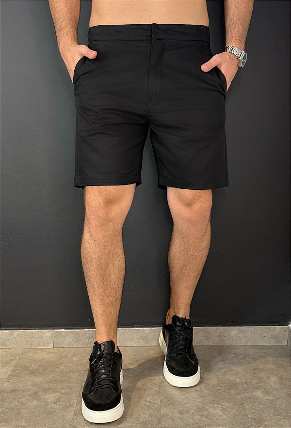 Bermuda Sarja Premium Vidic Preto