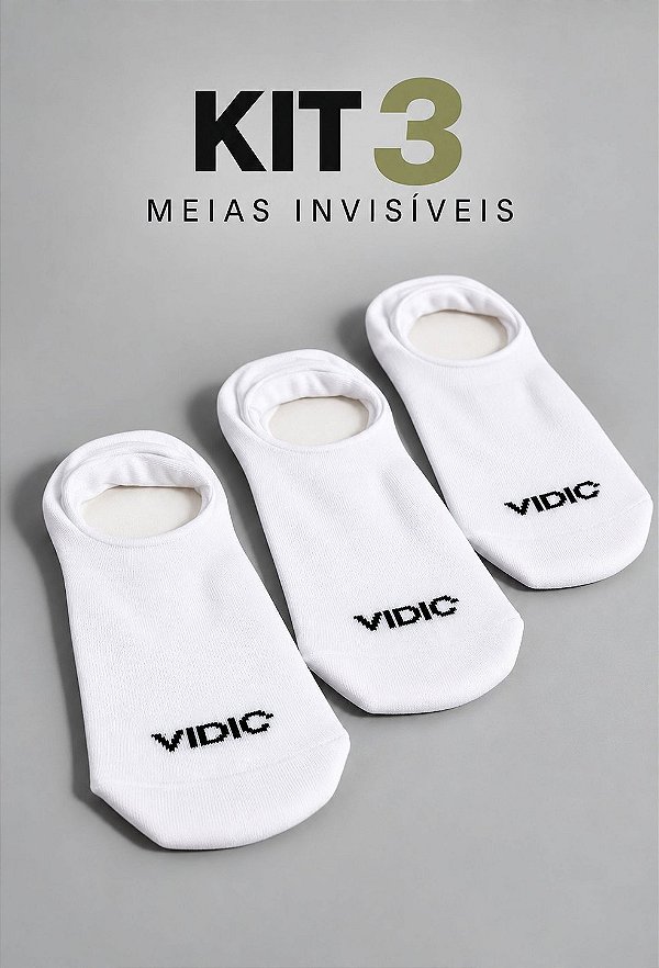 Kit Com 3 Pares De Meia Invisível - Branca Vidic