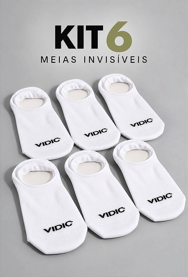 Kit Com 6 Pares De Meia Invisível - Branca Vidic