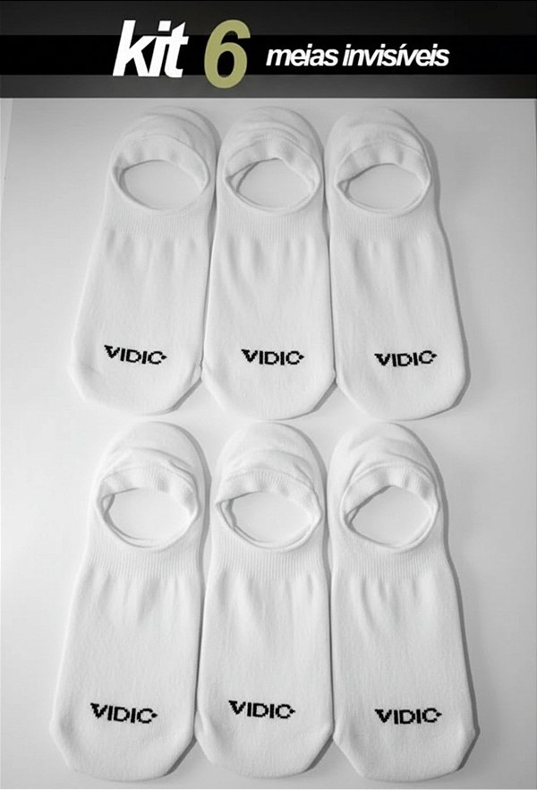 Kit Com 6 Pares De Meia Invisível - Branca Vidic
