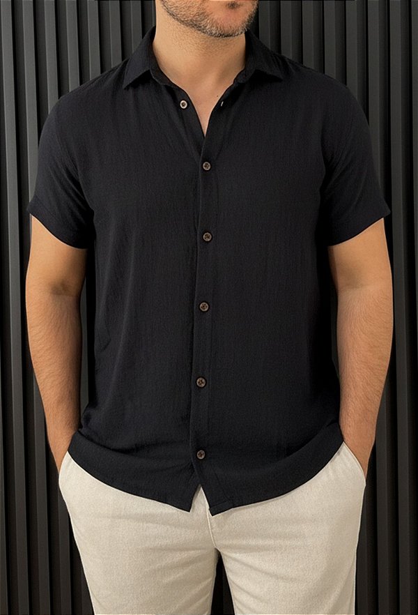 Camisa Resort Vidic Preta MC