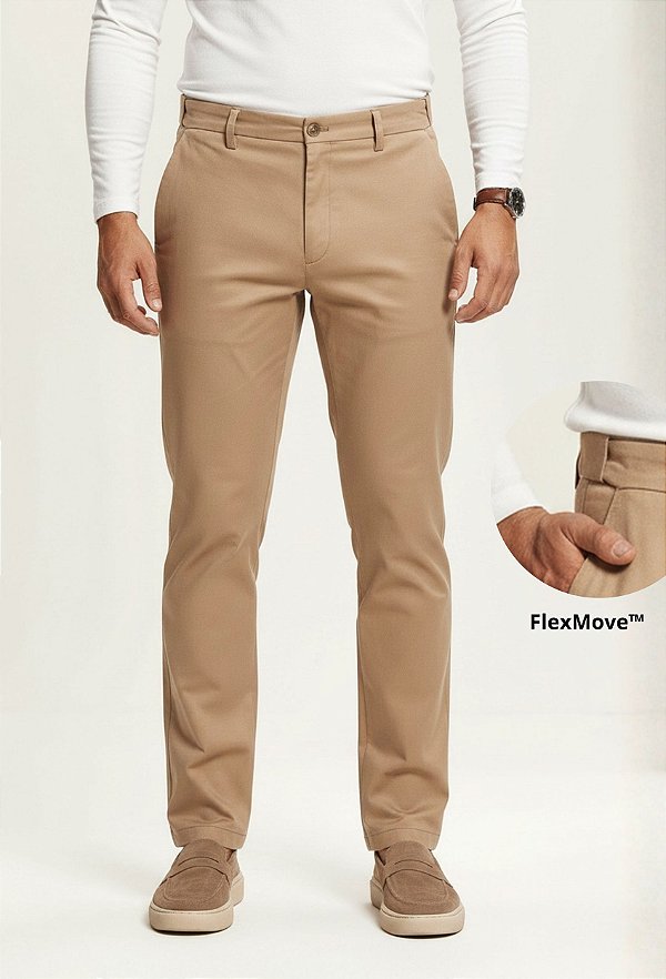 Calça Alfaiataria Vidic FlexMove Caqui
