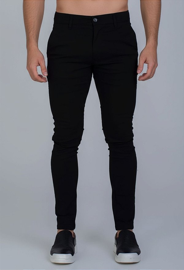 Calça Sarja Super Skinny Alfaiataria Preto