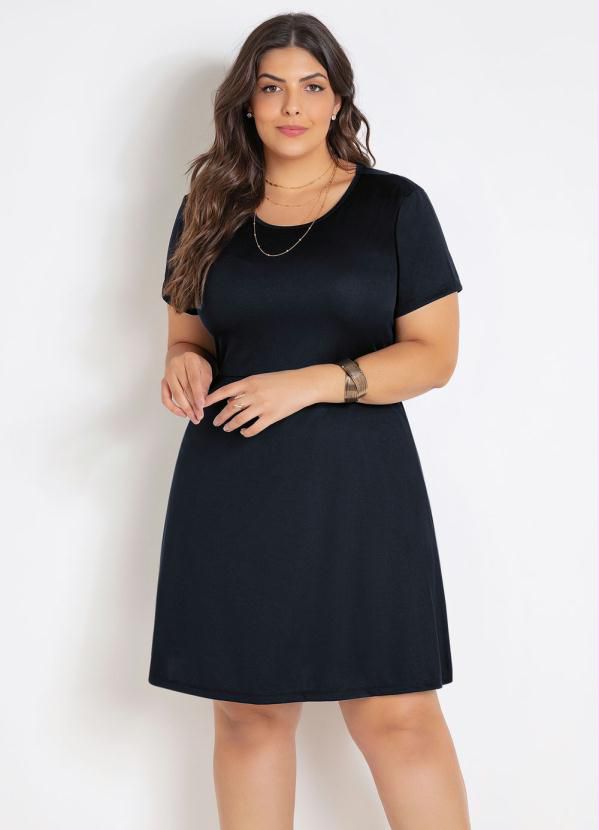 Vestido Preto Evasê Plus Size