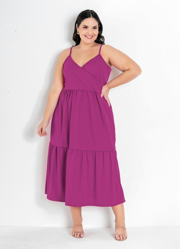 Vestido Pink Com Transpasse Plus Size