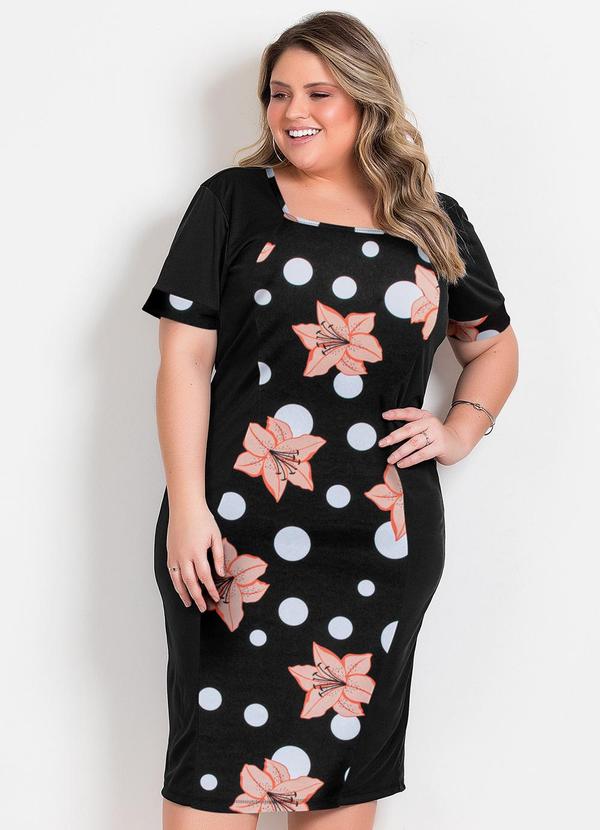 Vestido Poá Hibisco Em Malha