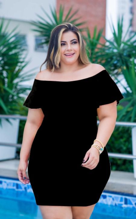 Vestido Plus Ciganinha preto