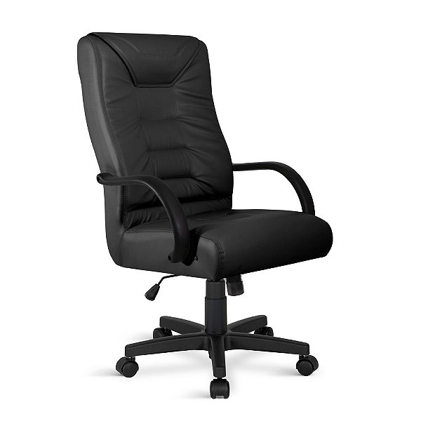 Cadeira Presidente Pompéia Giratória Relax C/br Preta