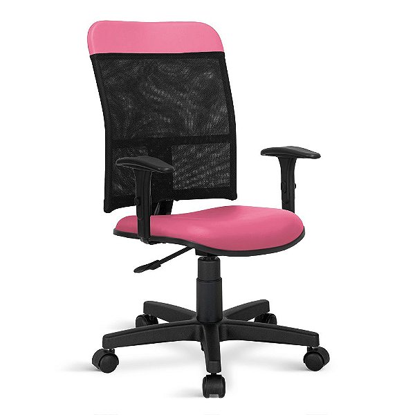 Cadeira Executiva Marsala Giratória Universal C/Braços Rosa