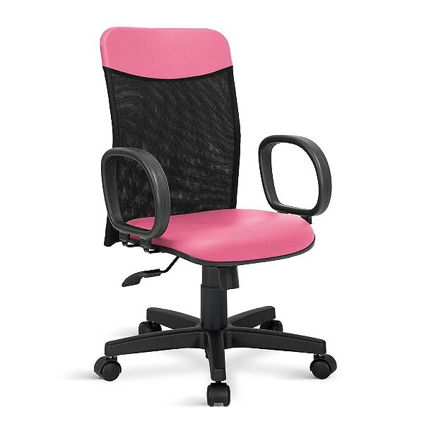 Cadeira Diretor Marsala Giratória Relax C/Braços Rosa