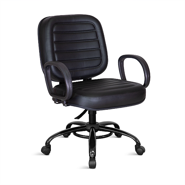 Cadeira Obeso Belluno Max Plus Size Giratória Preta