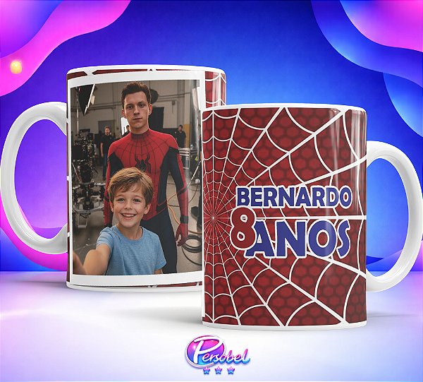 Caneca Criança Menino Self com Personagem Aniversário