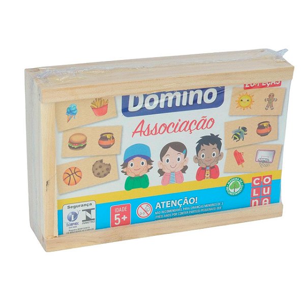 Domino Infantil 28 Peças 3mm Madeira Ideias
