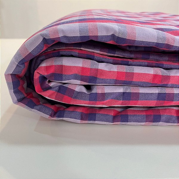Colcha Solteiro Matelassê Nenca Xadrez Lilás e Violeta