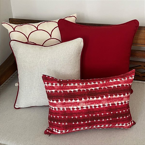 Kit Vermelho Bordada Fluffy e Baguete Tai Dai