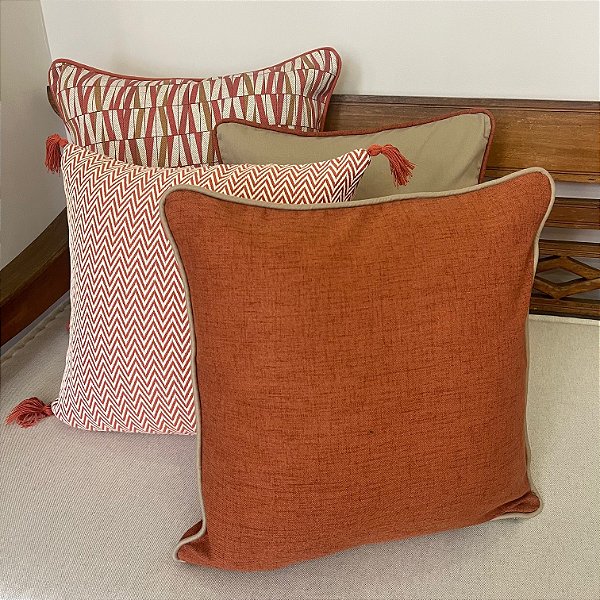 Kit Big Prisma Terracota e Laranja Com Pingente