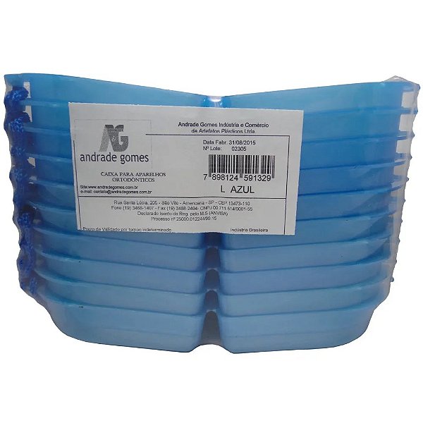 Caixa para aparelho ortodôntico - AZUL PEROLIZADO- Andrade Gomes