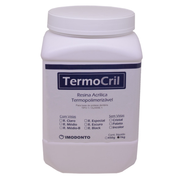 Resina Acrílica Termopolimerizável Incolor TermoCril Pó 1Kg- Imodonto